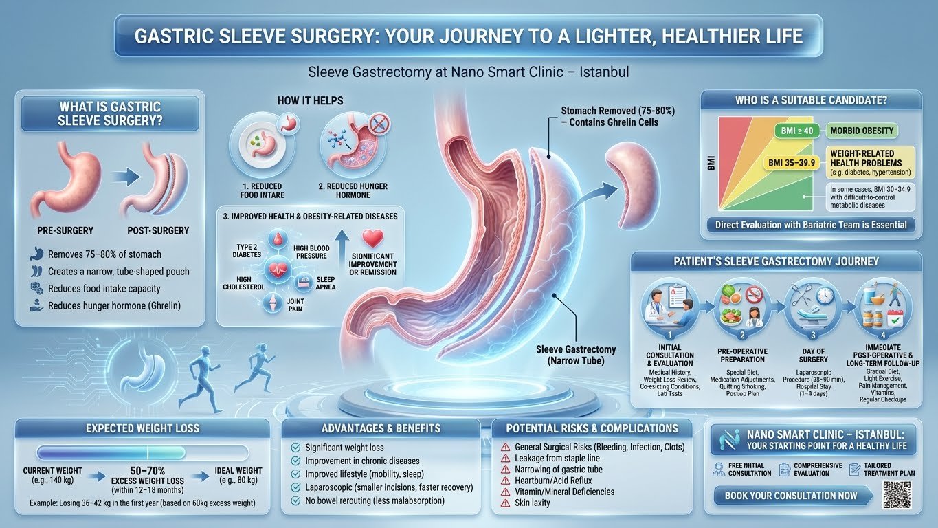 Gastric sleeve surgery infographic